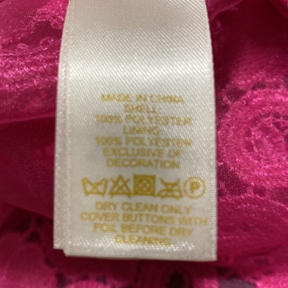 Kate Spade Alexandria Pink Floral Lace Short Sleeve Top Keyhole Back Sz 4 NEW - Picture 11 of 12